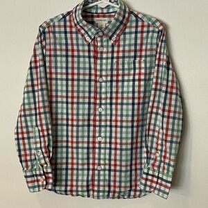 Crewcuts Boys (6-7) Button down Red, Blue and Green Plaid Shirt